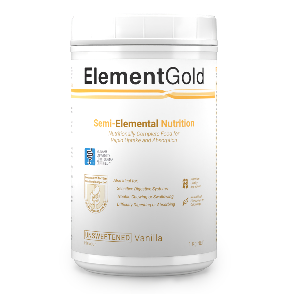 Image of 1kg tub of ElementGold Plus<sup>+</sup> Unsweetened Vanilla