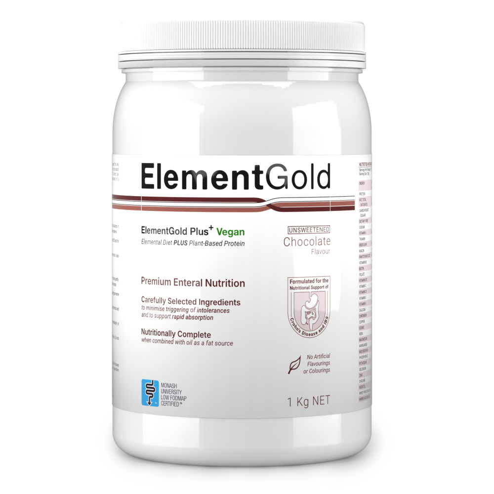 1kg Tub of ElementGold Plus Vegan Unsweetened Chocolate Flavour